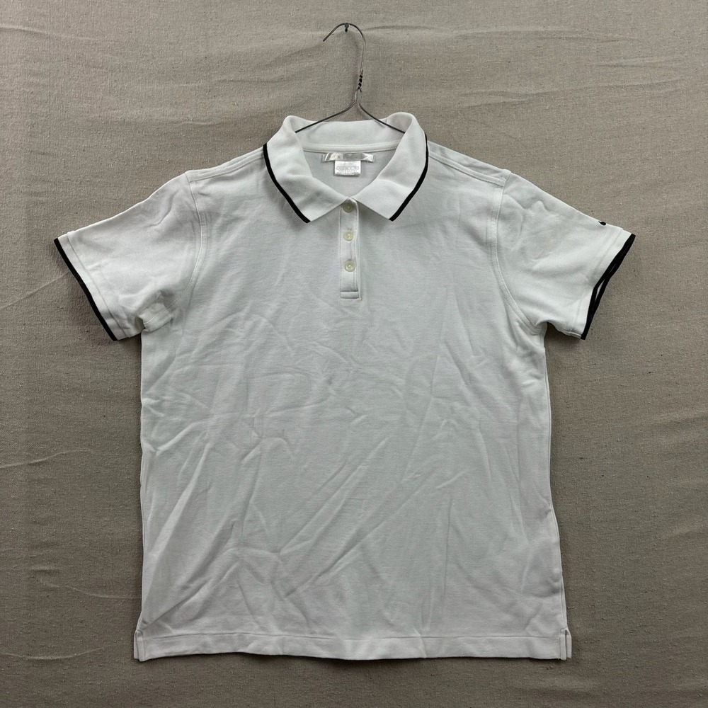 Nike Golf Polo Shirt Girls Large White Short Sleeve Tipped Collar‎ Cotton